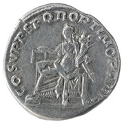 Denarius - Trajan COS V P P S P Q R OPTIMO PRINC; Aequitas, Rome, 103-111 reverse image