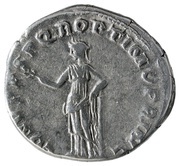Denarius - Trajan COS V P P S P Q R OPTIMO PRINC; Pax, Rome, 103-111 reverse image