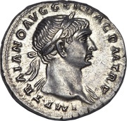 Denarius - Trajan COS V P P S P Q R OPTIMO PRINC; Spes obverse image