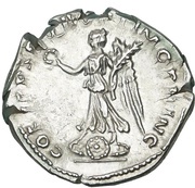 Denarius - Trajan COS V P P S P Q R OPTIMO PRINC; Victory, Rome, 103-111 reverse image