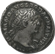 Denarius - Trajan COS V P P S P Q R OPTIMO PRINC obverse image