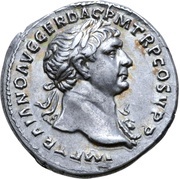 Denarius - Trajan S P Q R OPTIMO PRINCIPI; Mars obverse image