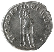 Denarius - Trajan S P Q R OPTIMO PRINCIPI; Mars, Rome, 103-111 reverse image