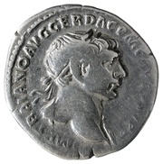 Denarius - Trajan S P Q R OPTIMO PRINCIPI; Genius obverse image