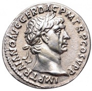 Denarius - Trajan S P Q R OPTIMO PRINCIPI; Pax obverse image