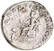 Denarius - Trajan S P Q R OPTIMO PRINCIPI; Pax, Rome, 103-111 reverse image