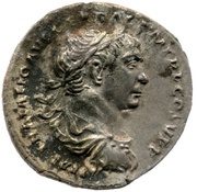 Denarius - Trajan S P Q R OPTIMO PRINCIPI; Pax obverse image