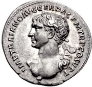 Denarius - Trajan S P Q R OPTIMO PRINCIPI; Pax obverse image