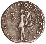 Denarius - Trajan S P Q R OPTIMO PRINCIPI; Victory, Rome, 103-111 reverse image
