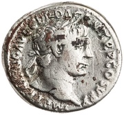Denarius - Trajan S P Q R OPTIMO PRINCIPI; Virtus obverse image