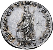 Denarius - Trajan S P Q R OPTIMO PRINCIPI PIET; Pietas, Rome, 111 reverse image