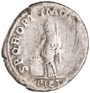 Denarius - Trajan S P Q R OPTIMO PRINCIPI PIET; Pietas, Rome, 111 reverse image