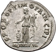 Denarius - Trajan S P Q R OPTIMO PRINCIPI ALIM ITAL; Abundantia, Rome, 112-114 reverse image