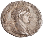 Denarius - Trajan CONSERVATORI PATRIS PATRIAE; Jupiter obverse image