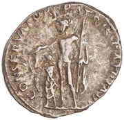 Denarius - Trajan CONSERVATORI PATRIS PATRIAE; Jupiter, Rome, 112-114 reverse image