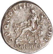 Denarius - Trajan S P Q R OPTIMO PRINCIPI FORT RED; Fortuna, Rome, 112-114 reverse image