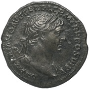 Denarius - Trajan S P Q R OPTIMO PRINCIPI PAX; Pax obverse image