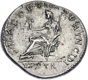 Denarius - Trajan S P Q R OPTIMO PRINCIPI VESTA; Vesta, Rome, 112-114 reverse image