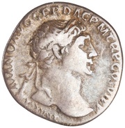 Denarius - Trajan S P Q R OPTIMO PRINCIPI VIA TRAIANA; Via Trajana obverse image