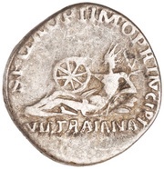 Denarius - Trajan S P Q R OPTIMO PRINCIPI VIA TRAIANA; Via Trajana, Rome, 112-114 reverse image