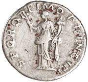 Denarius - Trajan S P Q R OPTIMO PRINCIPI; Felicitas, Rome, 112-114 reverse image