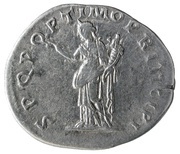 Denarius - Trajan S P Q R OPTIMO PRINCIPI; Felicitas, Rome, 112-114 reverse image