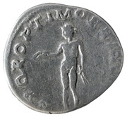 Denarius - Trajan S P Q R OPTIMO PRINCIPI; Genius, Rome, 112-114 reverse image