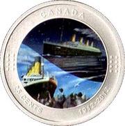 25 Cents - Elizabeth II Titanic, Canada, 2012 reverse image
