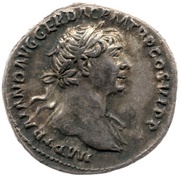 Denarius - Trajan S P Q R OPTIMO PRINCIPI; Victory obverse image