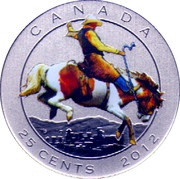 25 Cents - Elizabeth II Calgary Stampede, Canada, 2012 reverse image