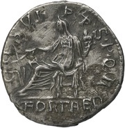 Denarius - Trajan COS VI P P S P Q R FORT RED; Fortuna, Rome, 114-117 reverse image