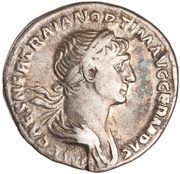 Denarius - Trajan PARTHICO P M TR P COS VI P P S P Q R; Felicitas obverse image