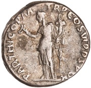 Denarius - Trajan PARTHICO P M TR P COS VI P P S P Q R; Felicitas, Rome, 114-117 reverse image