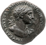 Denarius - Trajan PARTHICO P M TR P COS VI P P S P Q R; Felicitas obverse image