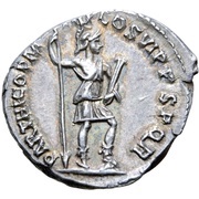 Denarius - Trajan PARTHICO P M TR P COS VI P P S P Q R; Virtus, Rome, 114-117 reverse image