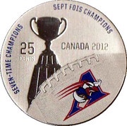 25 Cents - Elizabeth II Grey Cup History; Montreal Alouettes, Canada, 2012 reverse image