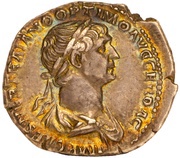 Denarius - Trajan P M TR P COS VI P P S P Q R; Mars obverse image