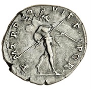 Denarius - Trajan P M TR P COS VI P P S P Q R; Mars, Rome, 114-117 reverse image
