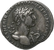Denarius - Trajan P M TR P COS VI P P S P Q R; Sol obverse image