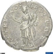 Denarius - Trajan P M TR P COS VI P P S P Q R; Felicitas, Rome, 114-117 reverse image