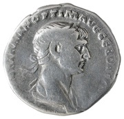 Denarius - Trajan P M TR P COS VI P P S P Q R; Felicitas obverse image