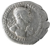 Denarius - Trajan P M TR P COS VI P P S P Q R; Felicitas obverse image