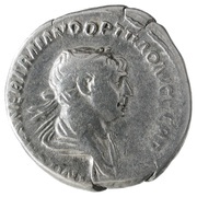 Denarius - Trajan P M TR P COS VI P P S P Q R; Genius obverse image