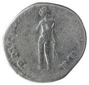 Denarius - Trajan P M TR P COS VI P P S P Q R; Genius, Rome, 114-117 reverse image