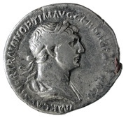 Denarius - Trajan P M TR P COS VI P P S P Q R; Genius obverse image