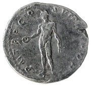 Denarius - Trajan P M TR P COS VI P P S P Q R; Genius, Rome, 114-117 reverse image