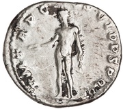 Denarius - Trajan P M TR P COS VI P P S P Q R; Genius, Rome, 114-117 reverse image