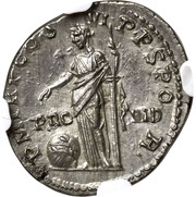 Denarius - Trajan P M TR P COS VI P P S P Q R PROVID; Providentia; without Parthico, Rome, 114-117 reverse image