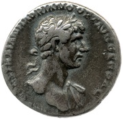 Denarius - Hadrian and Trajan PARTHIC DIVI TRAIAN AVG F P M TR P COS P P ADOPTIO obverse image