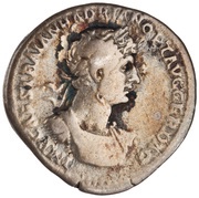 Denarius - Hadrian and Trajan PARTHIC DIVI TRAIAN AVG F P M TR P COS P P ADOPTIO obverse image